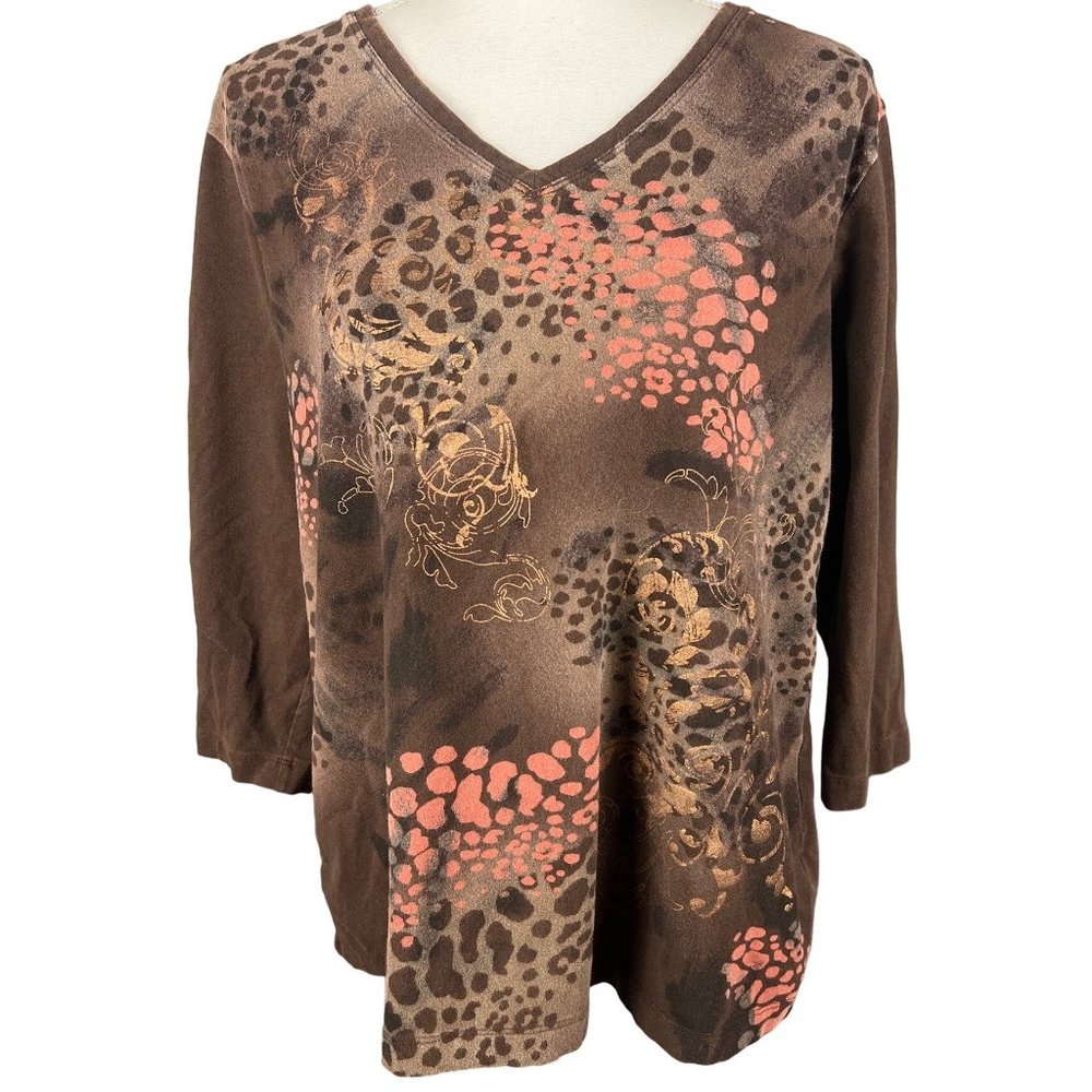 Zenergy by Chico's Women's Long Sleeve V Neck Tee